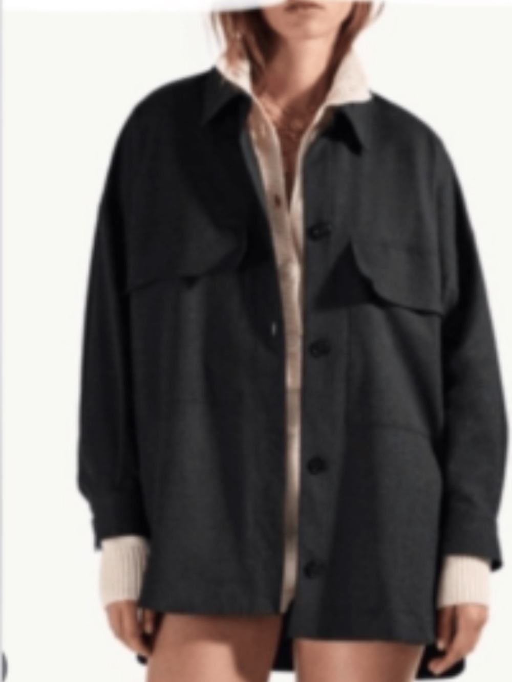 Zara Charcoal Grey Utility Overshirt Jacket/ shacket